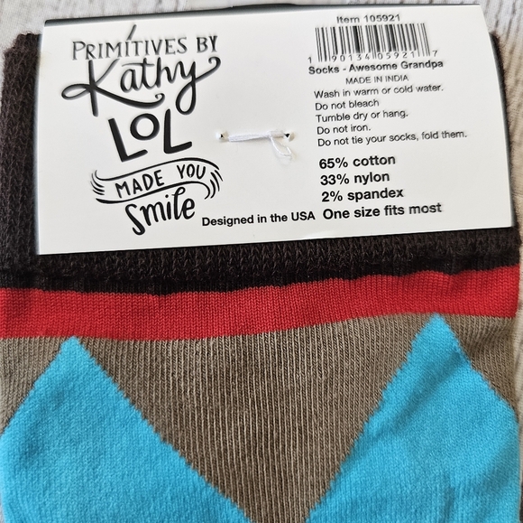 Primitives By Kathy Awesome Grandpa Socks Brand New Great Gift One Size - Picture 4 of 4